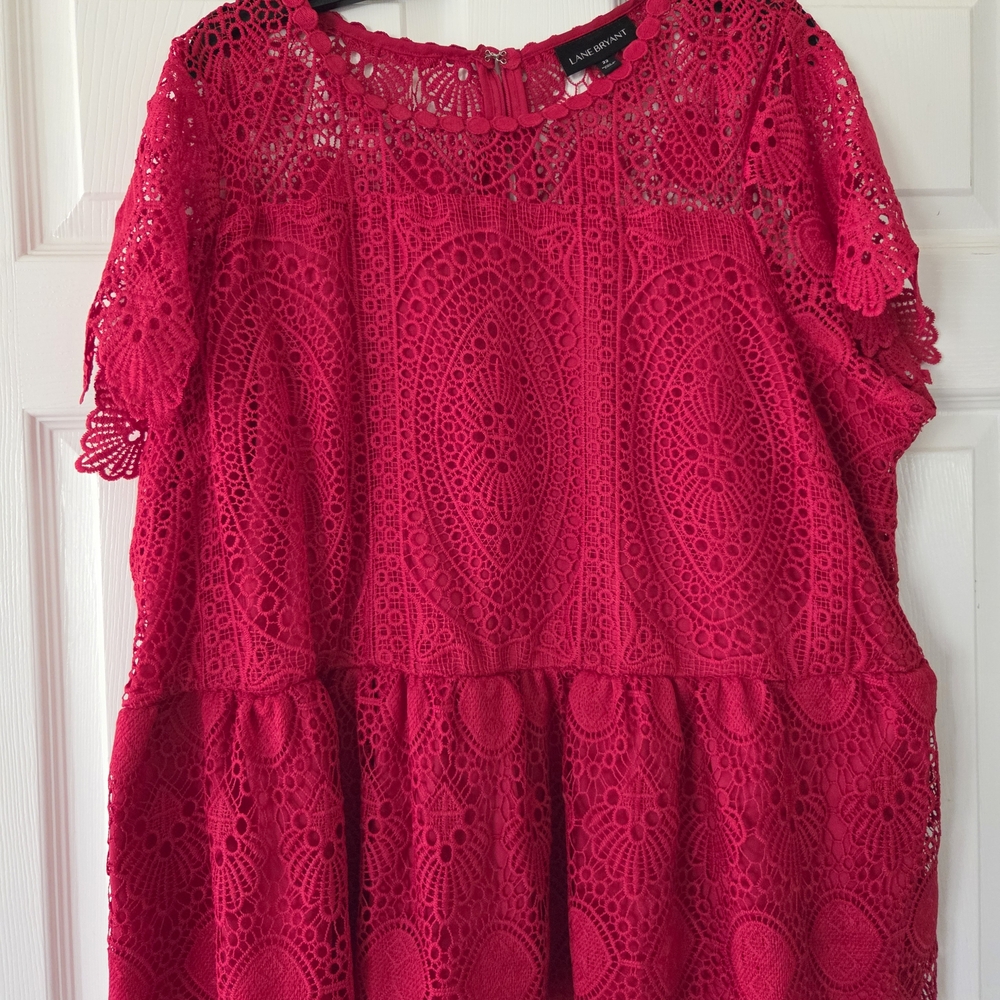 Elegant Lace Red Top